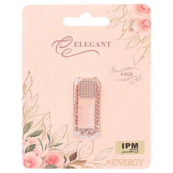 X-ENERGY ELEGANT USB2.0 Flash Memory - 64GB رزگلد (گارانتی مادام العمر IPM)